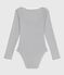 Body in cotone ed elastan a righe donna bianco MARSHMALLOW/blu SMOKING