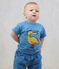 T-shirt a maniche corte in cotone tinta unita neonato blu ALASKA