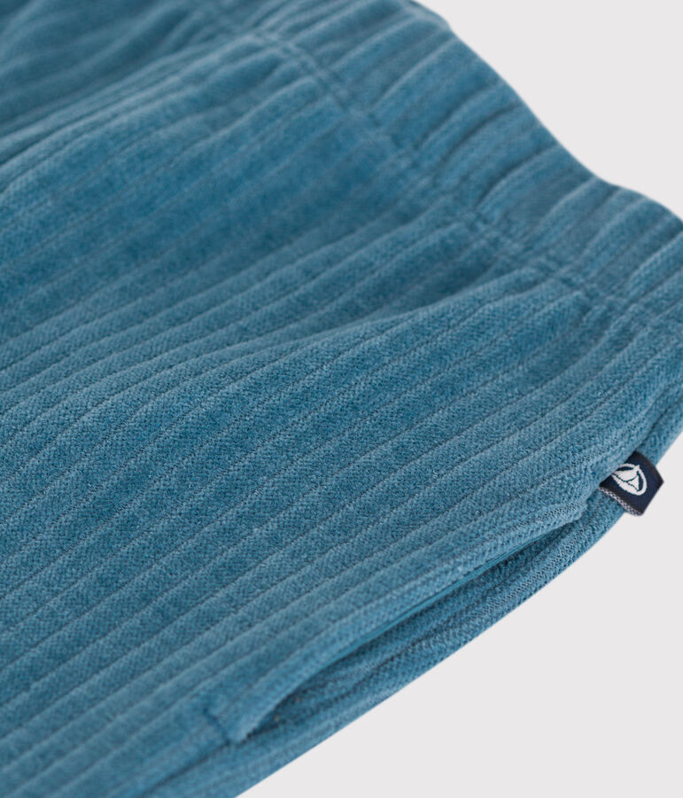 Pantaloni in velluto per beb&egrave; blu