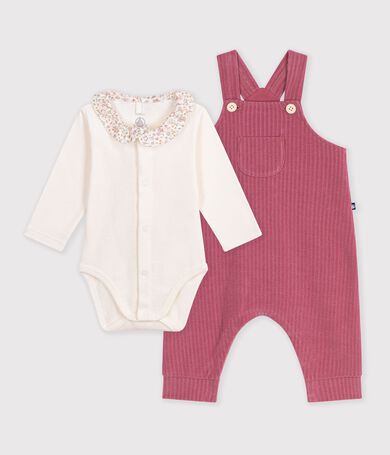 Completo da neonato in cotone composto da tutina e body con colletto semplice
