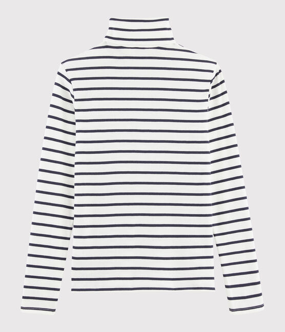 Dolcevita iconico in cotone a righe Donna bianco MARSHMALLOW/blu SMOKING