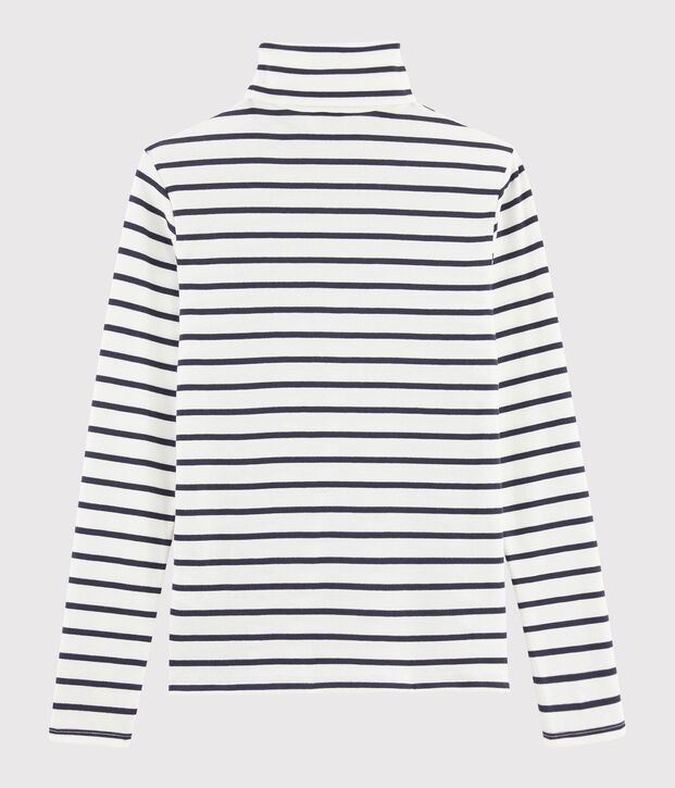 Dolcevita iconico in cotone a righe Donna bianco/blu