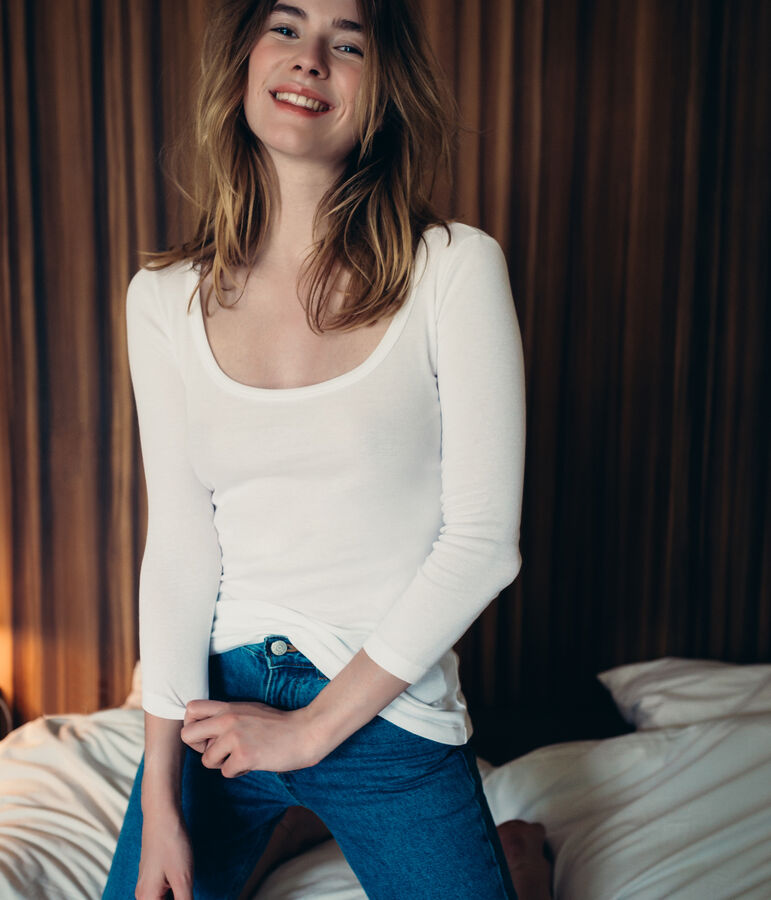 T-shirt maniche 3/4 donna bianco