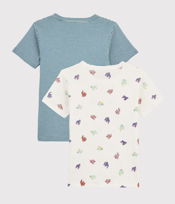 Confezione da 2 t-shirt manica corta fantasia scimmia da bambino variante 1