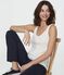 Canottiera in lino donna bianco MARSHMALLOW