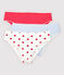 Confezione da 3 slip cuore rosso ragazza in cotone biologico e elastan variante 1