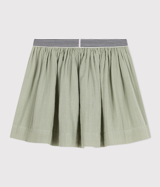 Gonna in garza di cotone bambina verde HERBIER