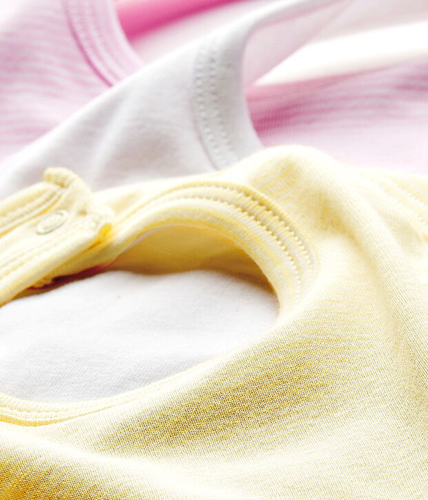 Lotto di tre bavaglini beb&egrave; bianco