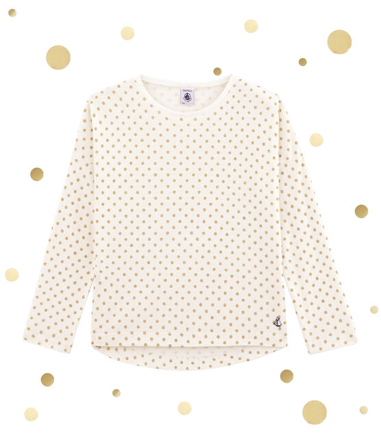 tee-shirta maniche lunghe bianco MARSHMALLOW/giallo DORE