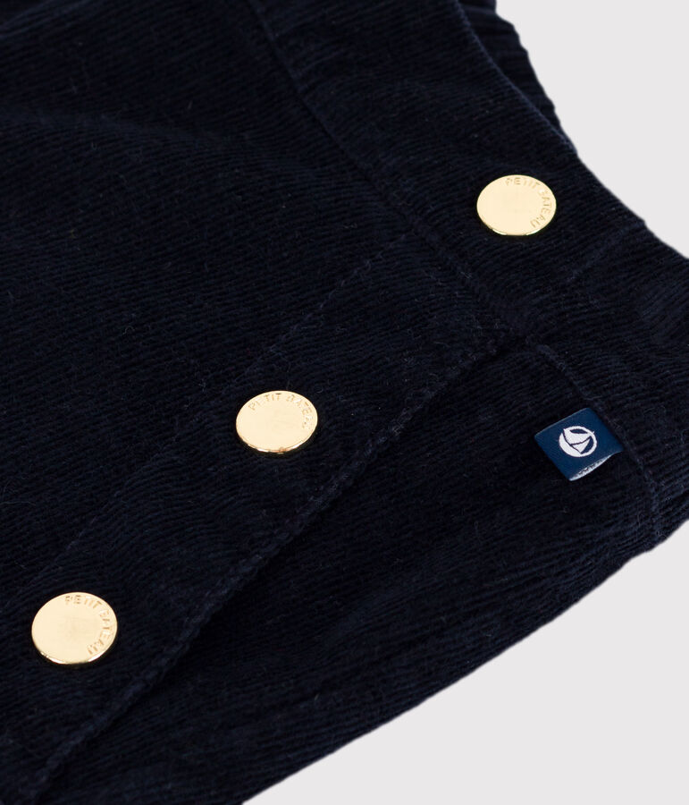 Pantaloni in velluto tinta unita bambina blu SMOKING