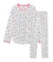 Pigiama bambina a costine bianco MARSHMALLOW/bianco MULTICO