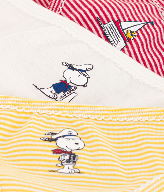 Confezione da 3 slip bambina in cotone Petit Bateau X Snoopy variante 1
