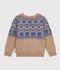 Pullover in misto lana e cotone jaquard bambino multicolore/multicolore