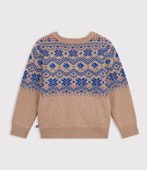Pullover in misto lana e cotone jaquard bambino multicolore/multicolore
