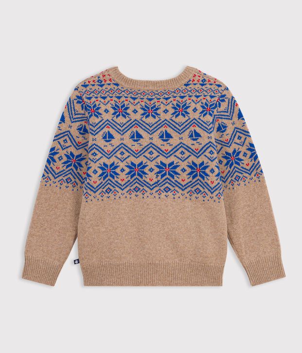 Pullover in misto lana e cotone jaquard bambino multicolore/multicolore