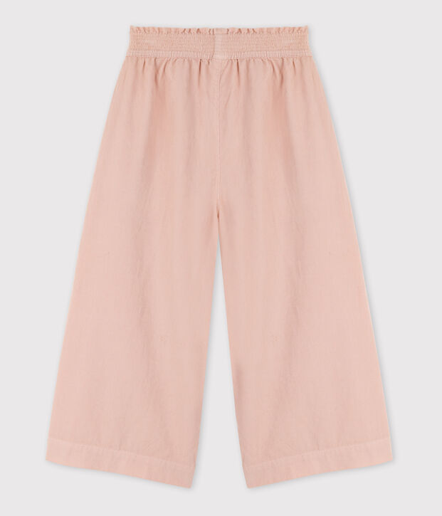 Pantaloni in velluto fine bambina rosa