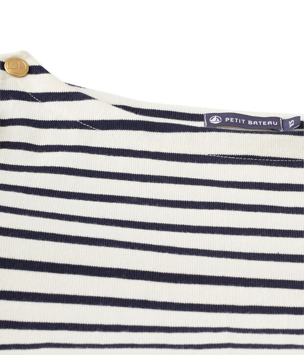 Robe marini&egrave;re femme en jersey lourd bianco/blu