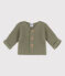 Cardigan bebè in tricot in cotone a punto legaccio verde MARECAGE