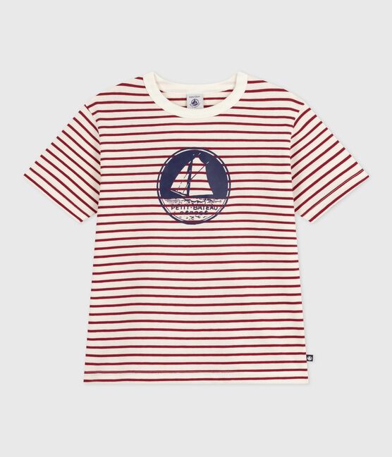 T-shirt maniche corte con stampa bambino rosso MILK/ AMARANTE
