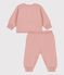 Completo 2 pezzi bebè in maglia di lana e cotone rosa SALINE