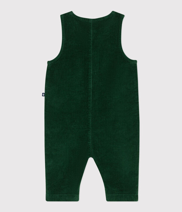 Tutina lunga in ciniglia tinta unita neonato verde