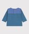 T-shirt a maniche lunghe in cotone a righe neonato. blu/verde