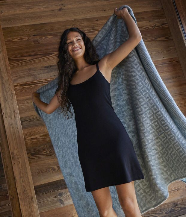 Abito con spalline iconico in cotone Donna nero