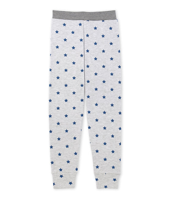 Pantaloni da pigiama per bambino stampati grigio POUSSIERE/blu MAJOR