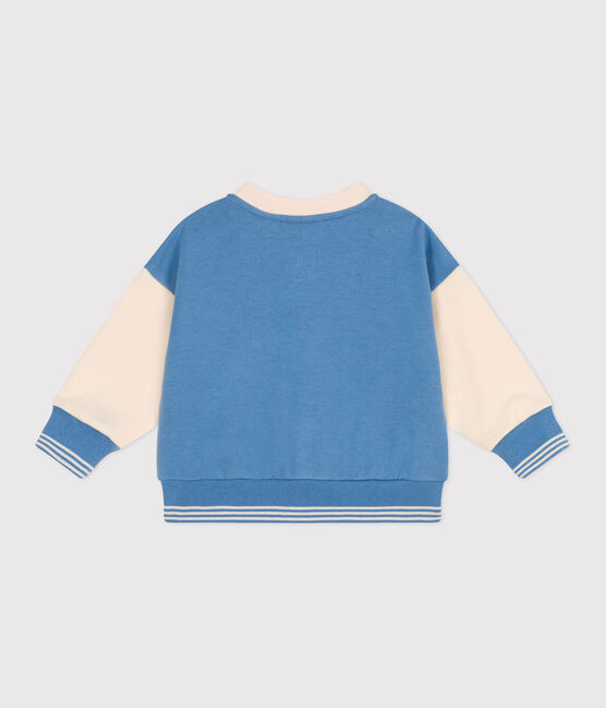 Giacca stile teddy in cotone color block neonato blu ALASKA/ AVALANCHE