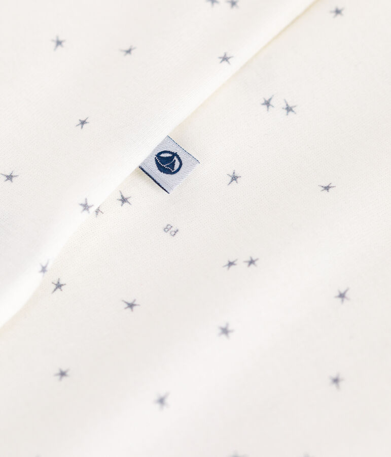 Pigiama in cotone con stelline neonato bianco/grigio
