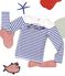 T-shirt alla marinara Donna Serge Bloch bianco MARSHMALLOW/blu PERSE