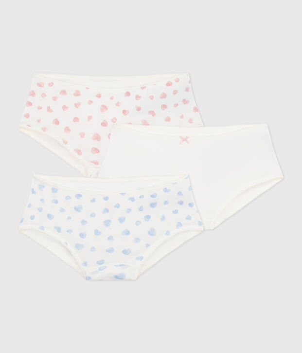 Set di shorty in cotone con stampa a cuori bambina multicolore