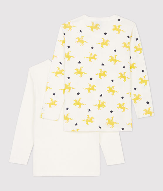 Cofezione da 2 t-shirt bambino a maniche lunghe fantasia cavalieri in cotone variante 1