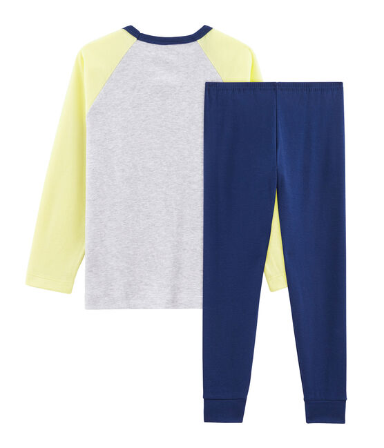 Pigiama bambino a costine blu MEDIEVAL/bianco MULTICO