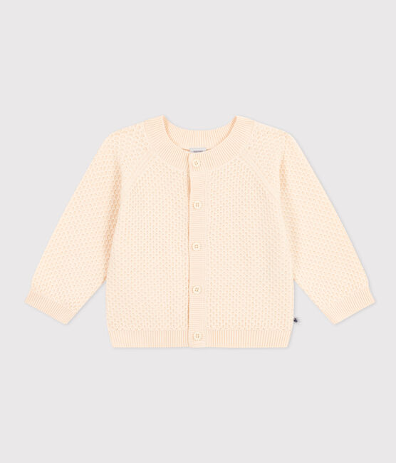 Cardigan in tricot di cotone bebè ecru AVALANCHE