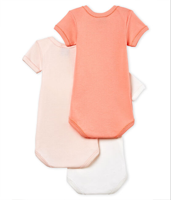 Trio body manica corta bebè bambina in cotone e lino variante 1