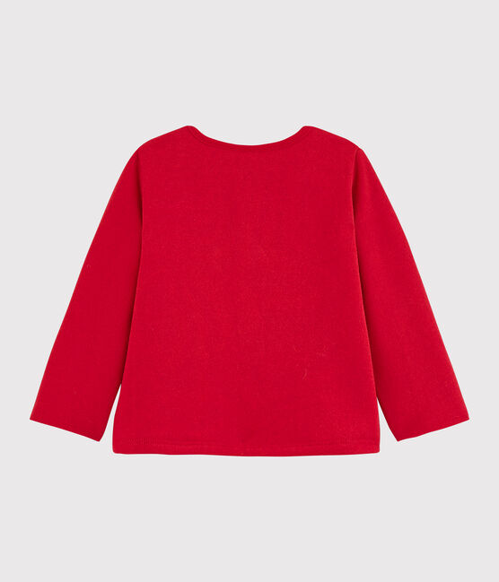 Cardigan bebè femmina in molleton rosso TERKUIT
