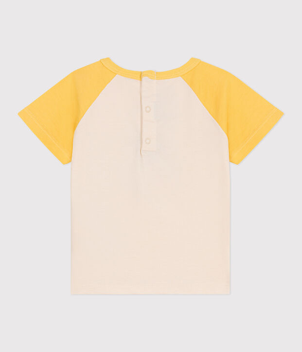 T-shirt a maniche corte in cotone color block neonato giallo/giallo