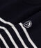Pullover marinaro in misto lana e cotone a righe bambino blu SMOKING/bianco MARSHMALLOW