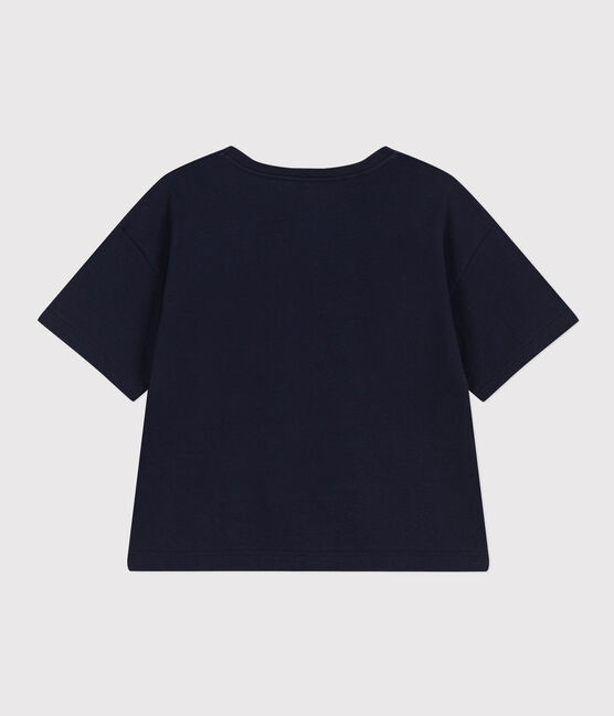 T-shirt LE BOXY larga in cotone donna blu SMOKING