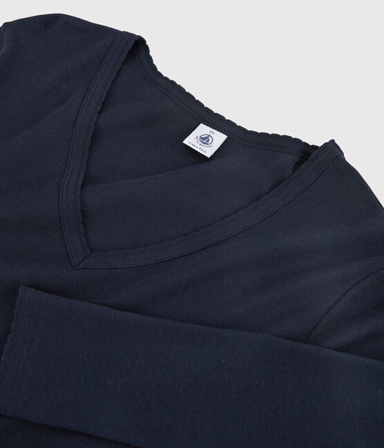 T-shirt cocotte "L'ICONIQUE" in cotone Donna blu SMOKING