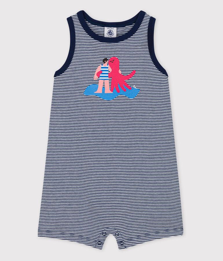 Tutina beb&egrave; Petit Bateau x Water Family blu/bianco