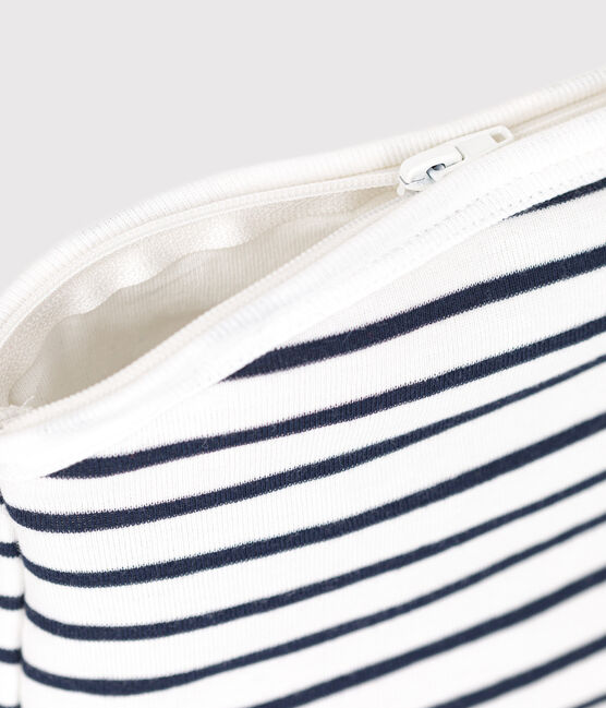 Pochette in cotone a righe neonato bianco MARSHMALLOW/blu SMOKING