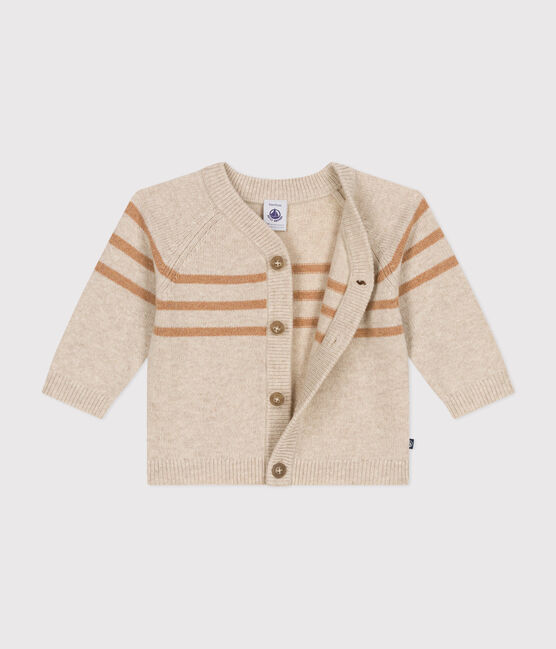 Cardigan in maglia con lana beige AVALANCHE/ CUIVRE