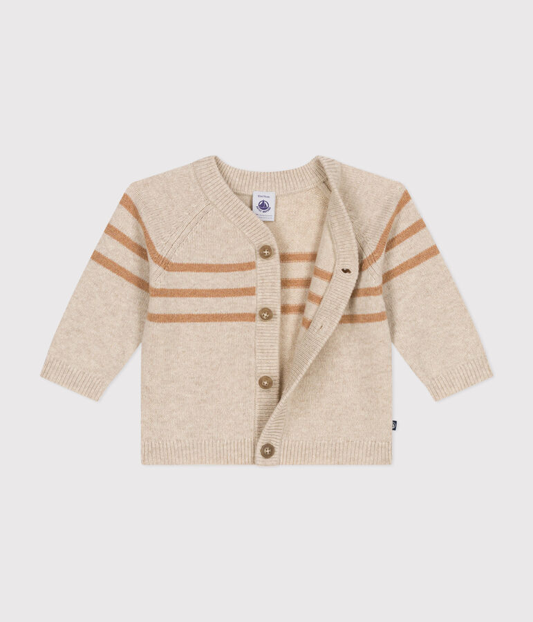 Cardigan in maglia con lana beige AVALANCHE/ CUIVRE