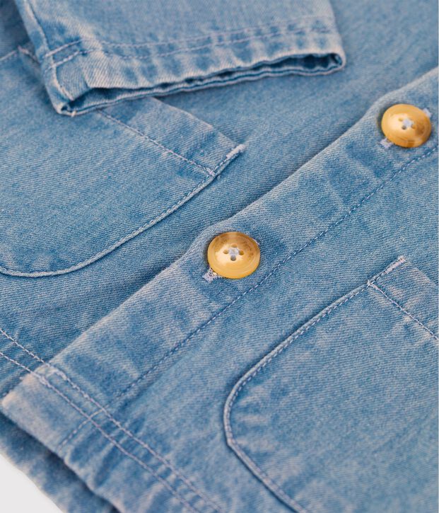 Giacca beb&egrave; in denim leggero biologico blu