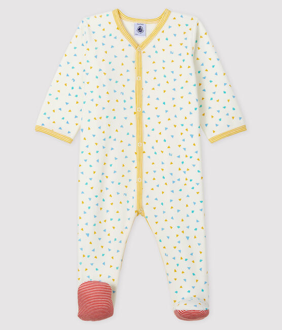 Tutina fantasia coriandoli bebè in ciniglia bianco MARSHMALLOW/bianco MULTICO