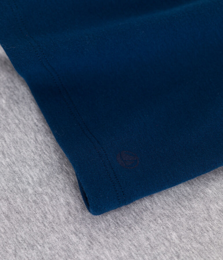 Pigiama corto in cotone tinta unita bambino blu/grigio