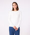 T-shirt Iconica a maniche lunghe a coste tinta unita donna bianco ECUME