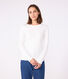 T-shirt Iconica a maniche lunghe a coste tinta unita donna